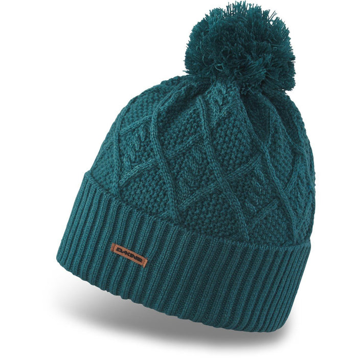 Dakine Mia Acrylic Cable Knit Pom Women's Beanie Deep Teal New