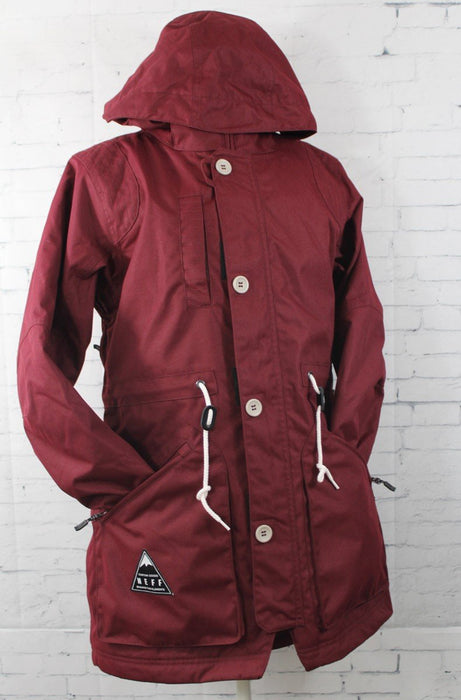 Neff Mara Snowboard Jacket, Women's Medium, Port / Maroon