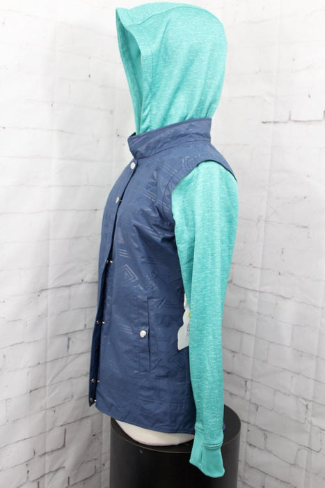 Neff Renee Lightweight Zip-Up Jacket, Women's Medium, Navy / Teal, New