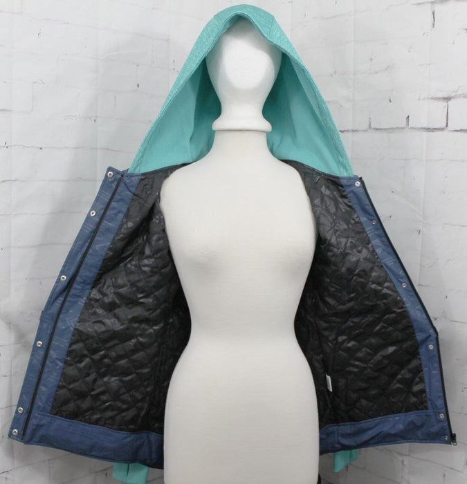 Neff Renee Lightweight Zip-Up Jacket, Women's Medium, Navy / Teal, New