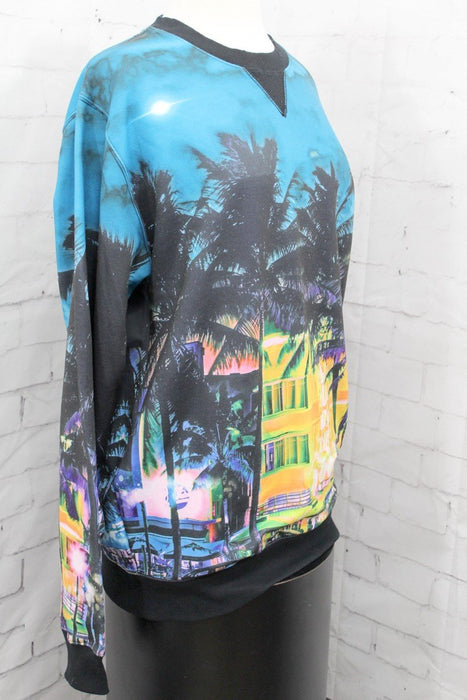 Neff Downtown Crew Sweatshirt, Men's Medium, Nightlife / Multicolor