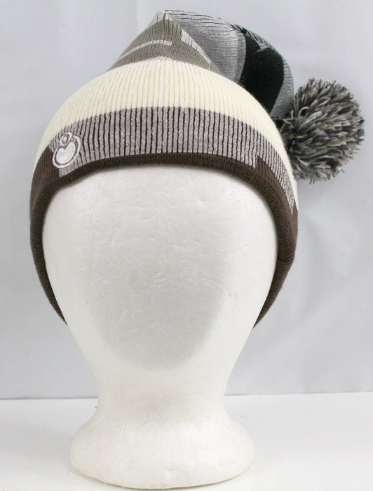 Nomis True Pom Knit Beanie One Size O/S Fits Most Tan / Black / White / Gray