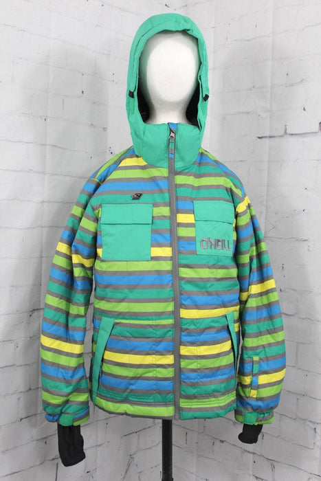 O'Neill Escape Maxwell Snowboard Jacket Boys Youth Size 10 / 152 Green AOP