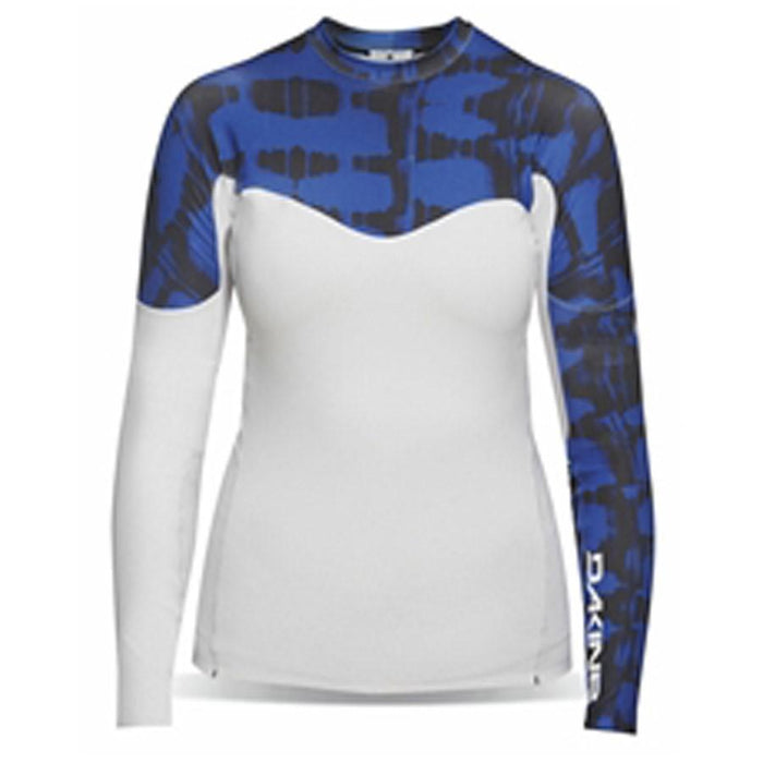Dakine Persuasive L/S Snug Fit Rash Guard Shirt, Women's Medium, White Blue New