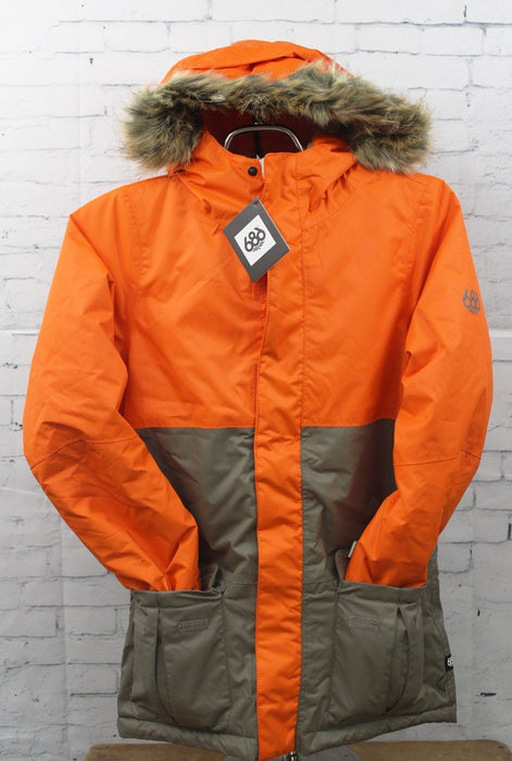 686 Youth Girl Polly Insulated Snowboard Jacket Medium Coral Colorblock