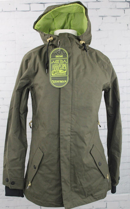 Airblaster Hot Posh Parka Shell Jacket, Women's Size Medium, Olive Green New