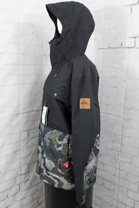 Quiksilver Horizon Snowboard Jacket, Men's Large, Black Sir Edward Camo New