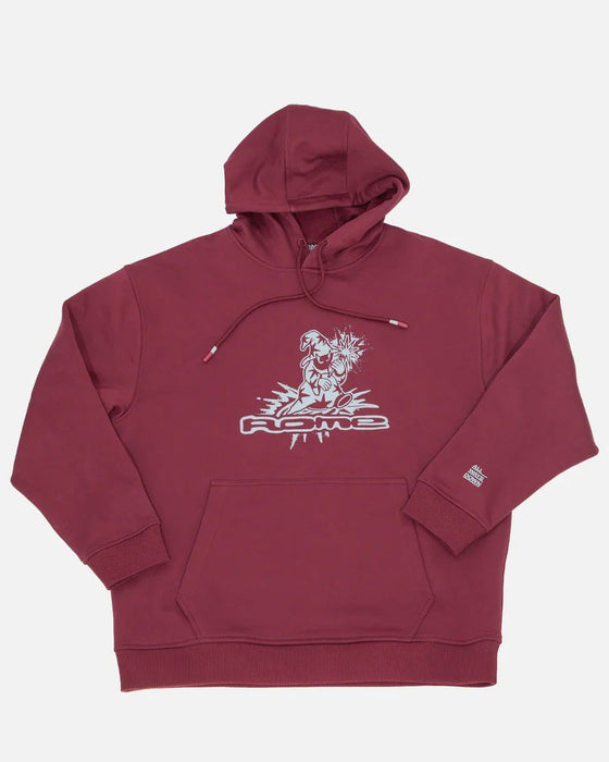Rome Snowboards Men's Basic Pullover Hoodie Large Burgundy New