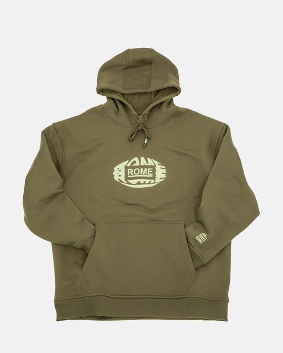 Rome Snowboards Men's Basic Pullover Hoodie Large Olive Green New