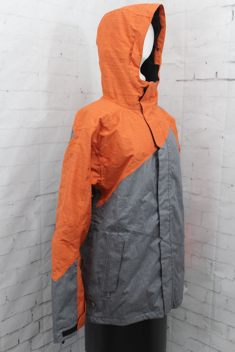 Ride Georgetown Shell Snowboard Jacket, Mens Large, Concrete (Gray) / Orange New