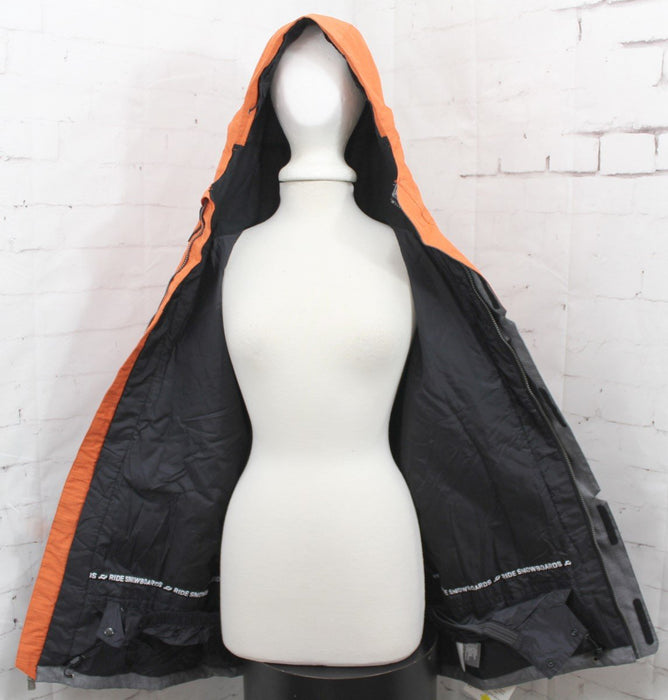 Ride Georgetown Shell Snowboard Jacket, Mens Large, Concrete (Gray) / Orange New