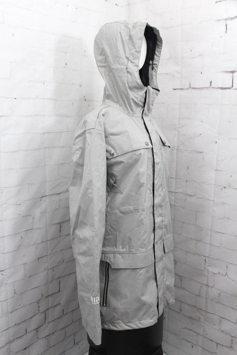 Ride Rainier Shell Snowboard Jacket, Men's Large, Rail Stripe / Gray New