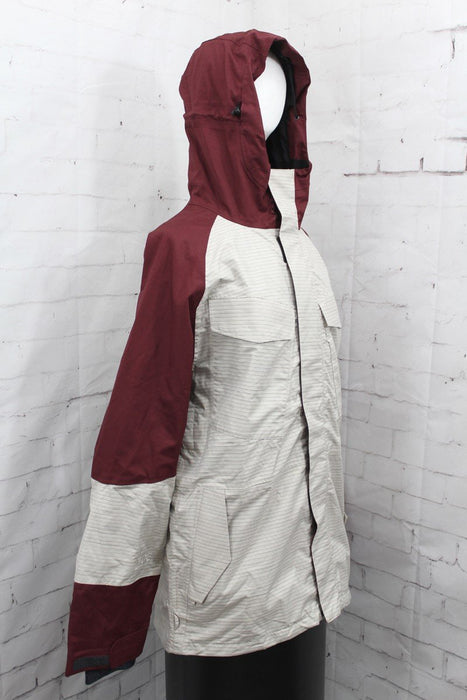 Ride Delridge Shell Snowboard Jacket, Men's Large, Birch / Red / White New