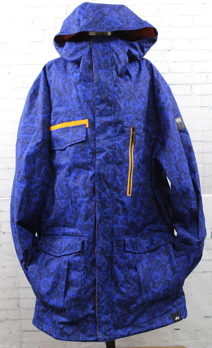 Ride Pioneer Snowboard Jacket Men's Large Dark Cobalt Logo Print