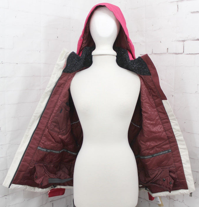 Ride Fremont Insulated Snowboard Jacket, Women's Medium, Creme (White) / Red New