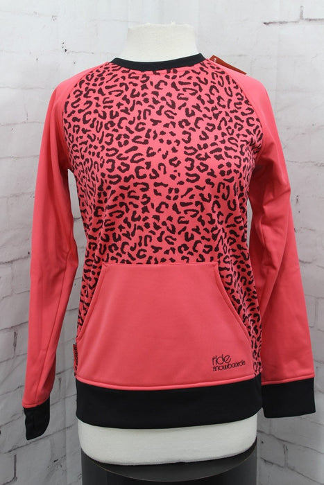 Ride Judkins Bonded Fleece Sweatshirt, Womens Medium, Strawberry Pink Cat Print