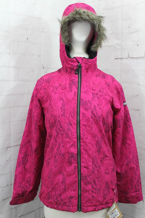 Ride Malibu Snowboard Jacket, Girls Youth Medium (10-12), Magenta Leopard Camo