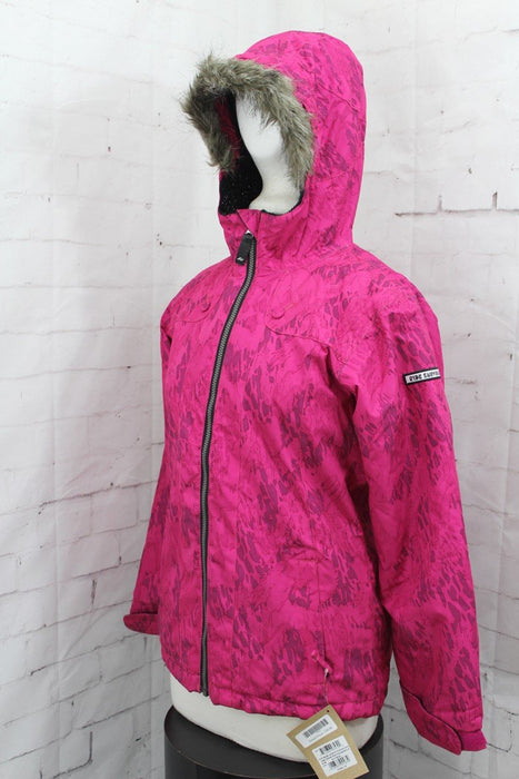 Ride Malibu Snowboard Jacket, Girls Youth Medium (10-12), Magenta Leopard Camo