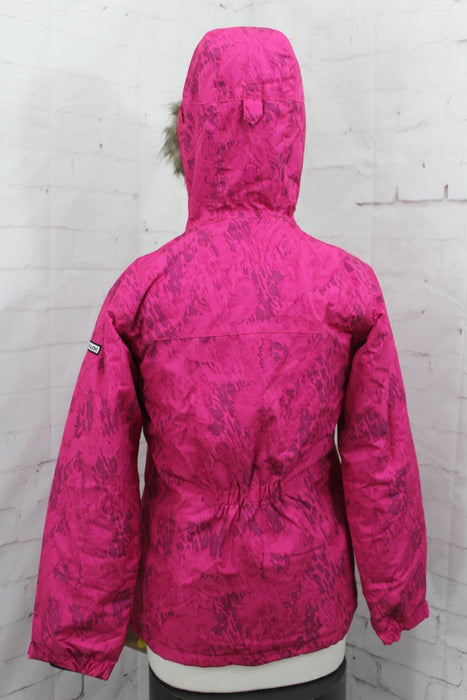 Ride Malibu Snowboard Jacket, Girls Youth Medium (10-12), Magenta Leopard Camo