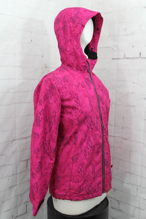 Ride Malibu Snowboard Jacket, Girls Youth Medium (10-12), Magenta Leopard Camo
