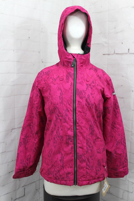 Ride Malibu Snowboard Jacket, Girls Youth Medium (10-12), Magenta Leopard Camo