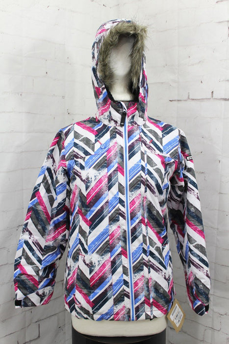 Ride Malibu Snowboard Jacket, Girls Youth Medium (10-12), Chevron Print New