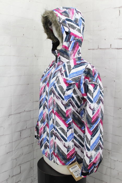 Ride Malibu Snowboard Jacket, Girls Youth Medium (10-12), Chevron Print New