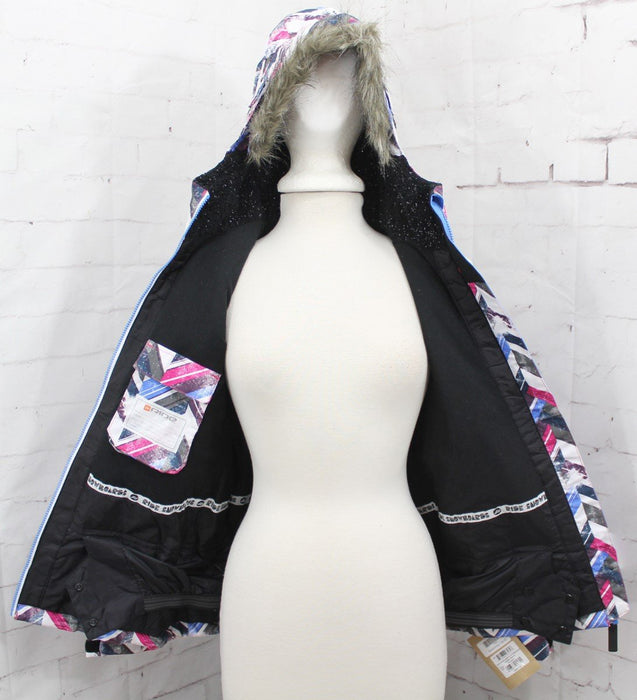 Ride Malibu Snowboard Jacket, Girls Youth Medium (10-12), Chevron Print New