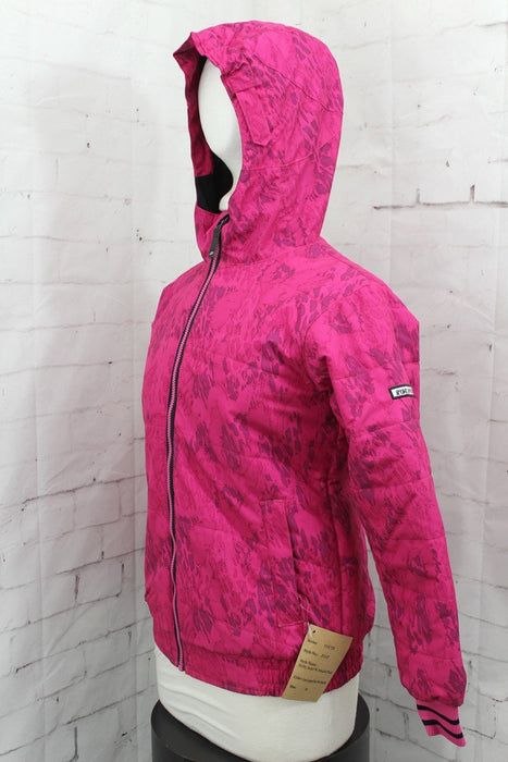 Ride Shelby Snow Jacket, Girls Youth Medium (10-12), Magenta Leopard Camo New