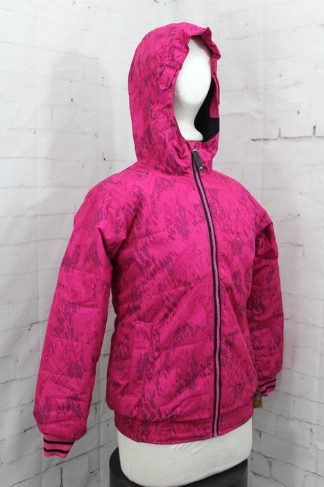 Ride Shelby Snow Jacket, Girls Youth Medium (10-12), Magenta Leopard Camo New