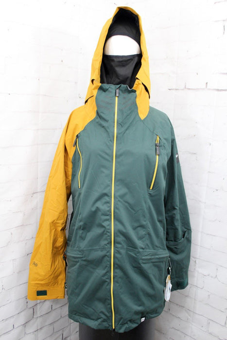 Ride Admiral Snowboard Shell Jacket, Men's Large, Dark Pine / Gold Twill