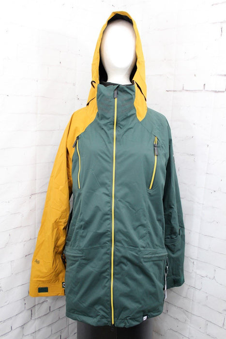 Ride Admiral Snowboard Shell Jacket, Men's Large, Dark Pine / Gold Twill