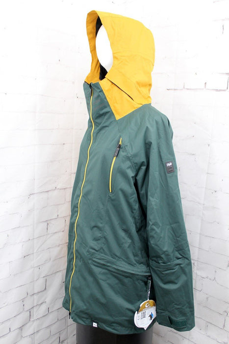 Ride Admiral Snowboard Shell Jacket, Men's Large, Dark Pine / Gold Twill