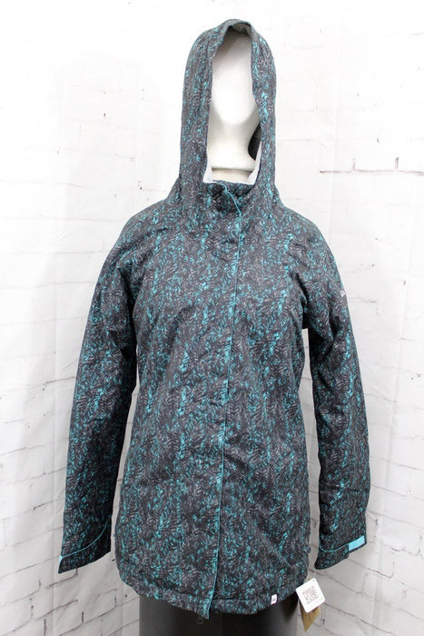 Ride Brighton Snowboard Jacket, Women's Medium, Blue / Black Stencil Print