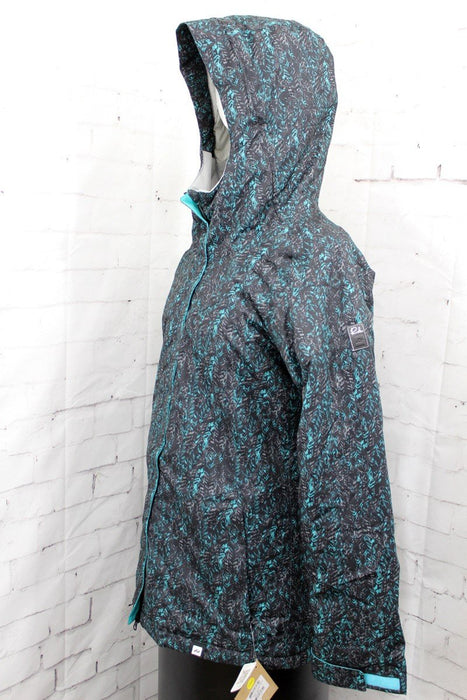 Ride Brighton Snowboard Jacket, Women's Medium, Blue / Black Stencil Print