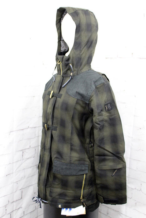 Ride Cappel Thunder Snowboard Jacket, Women's Medium, Ombre Plaid / Green
