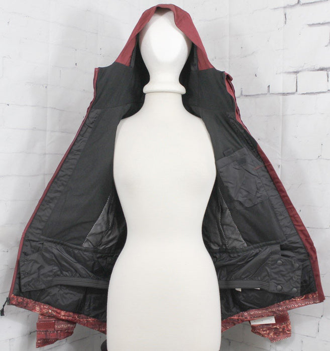 Ride Wedgewood Snowboard Jacket Womens Small, Pomegranate Magic Carpet Print