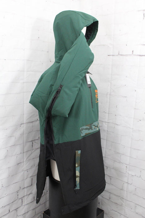 Rome SDS Field Anorak, 1/4 Zip Snowboard Jacket, Men's XL, Green / Black New