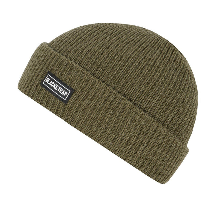 BlackStrap Classic Beanie Mid Length Cuffed Acrylic Rib Knit Solid Olive Green