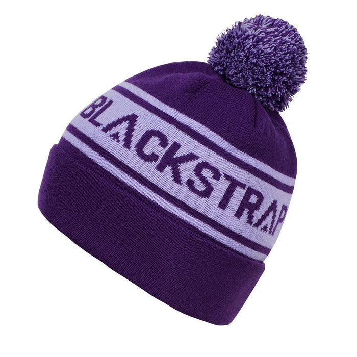 BlackStrap Pom Beanie Classic Mid Length Jaquard Acrylic Knit Eggplant Purple