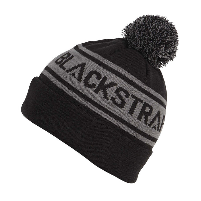 BlackStrap Pom Beanie Classic Mid Length Jaquard Acrylic Knit Mono Black New