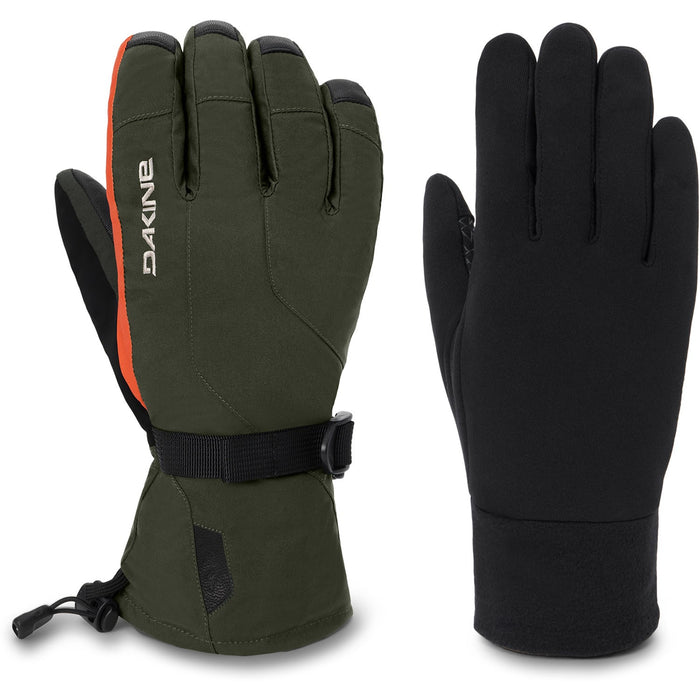Dakine Scout 2.0 Leather DLX Snowboard Gloves Men's Large Rosin with Liners New