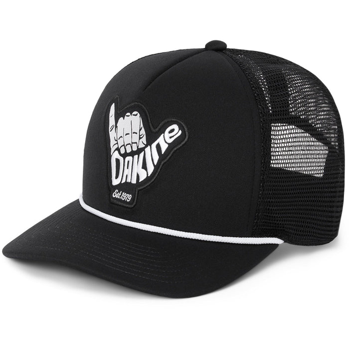 Dakine Staycation Trucker Cap Snapback Mid Crown Curved Brim Hat Shaka Black New