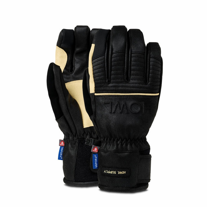 Howl Sexton Heavyweight Snowboard Gloves, Unisex Extra Large / XL, Black and Tan