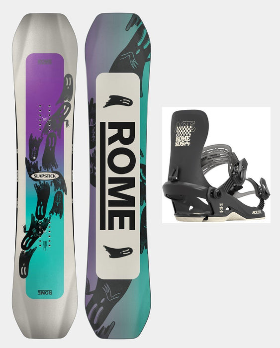 Rome Slapstick Youth Snowboard 145 cm with Ace M/L Black New 2025