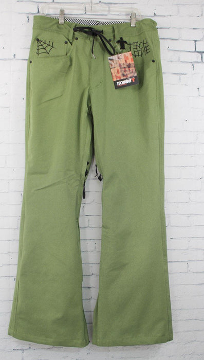 Technine Men's Slimish Denim Shell Snowboard Pants Medium Army Green New