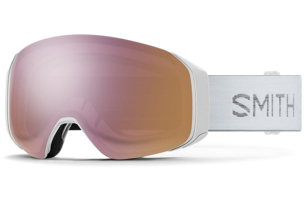 Smith 4D Mag S Snow Goggles White Chunky Knit Everyday Rose Gold Mirror Lens New