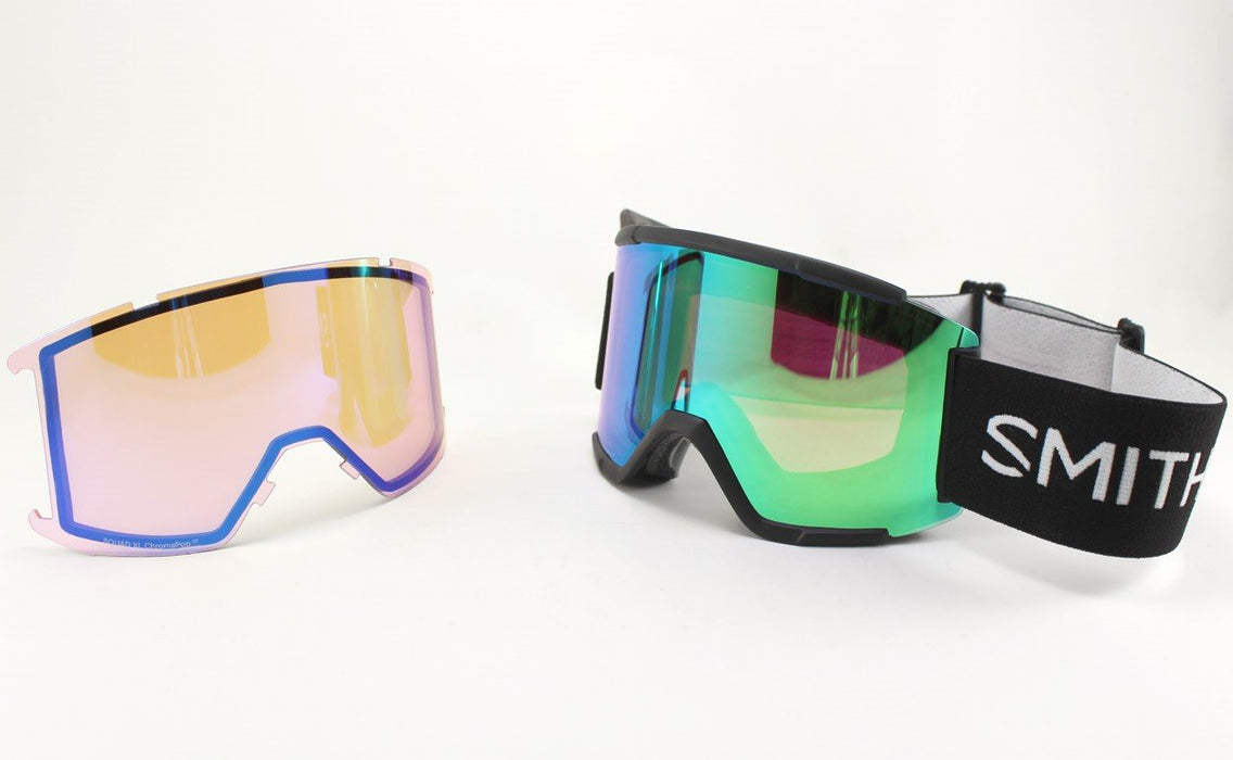 Smith Squad XL Snow Goggles Black Frame, Everyday Green Mirror Lens + Bonus New