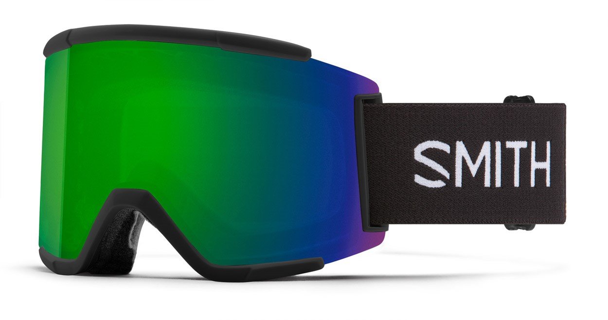 Smith Squad XL Snow Goggles Black, Chromapop Sun Green Mirror Lens + Bonus