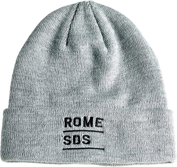 Rome Stacked Beanie, Acrylic Unisex Beanie, One Size, Grey New